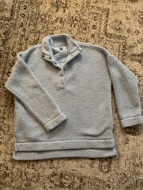 aerie Light Blue Sherpa Pullover